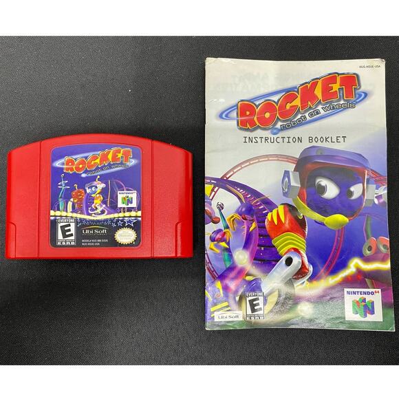 Nintendo 64 N64 Rocket: Robot on Wheels Game Cartridge & Manual / Booklet